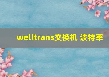 welltrans交换机 波特率